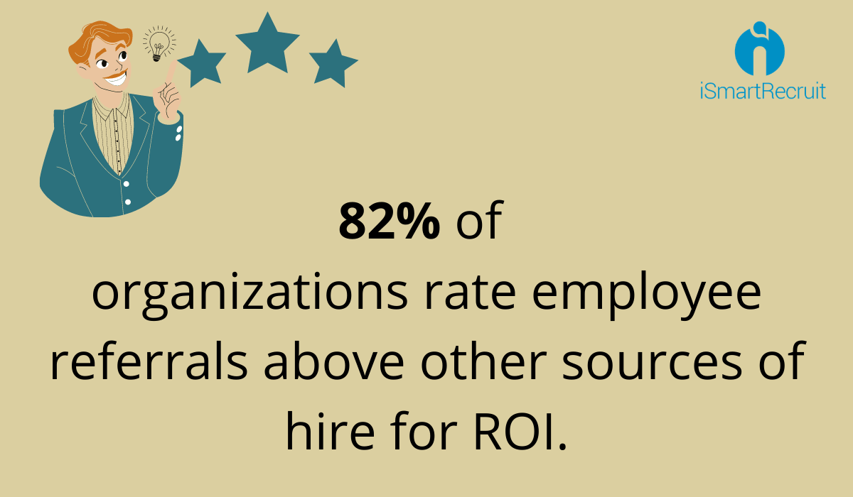 82 percent of organizations rate employee referrals