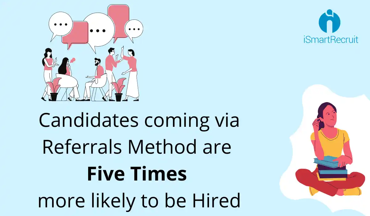 Candidates coming via Referrals Method are Five Times more likely to be Hired
