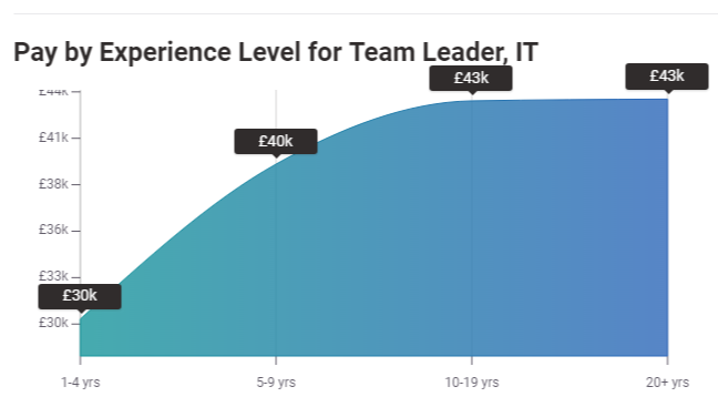 Pay by Experience Level for IT Team Leader UK