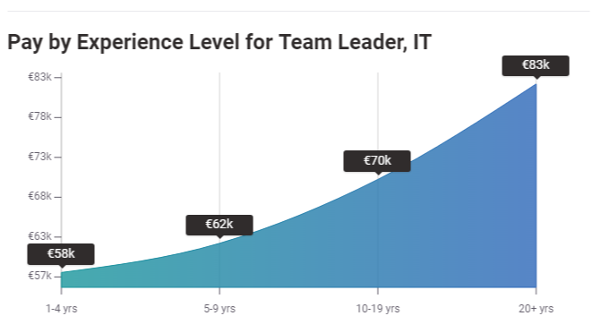 Pay by Experience Level for IT Team Leader Germany