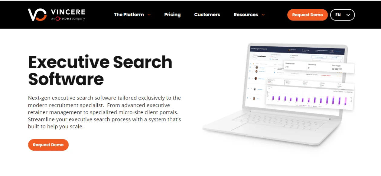 Vincere executive search  software