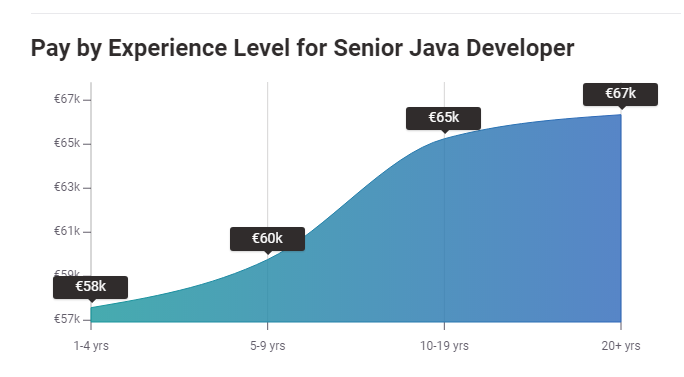 Pay by Experience Level for Senior Java Developer Germany